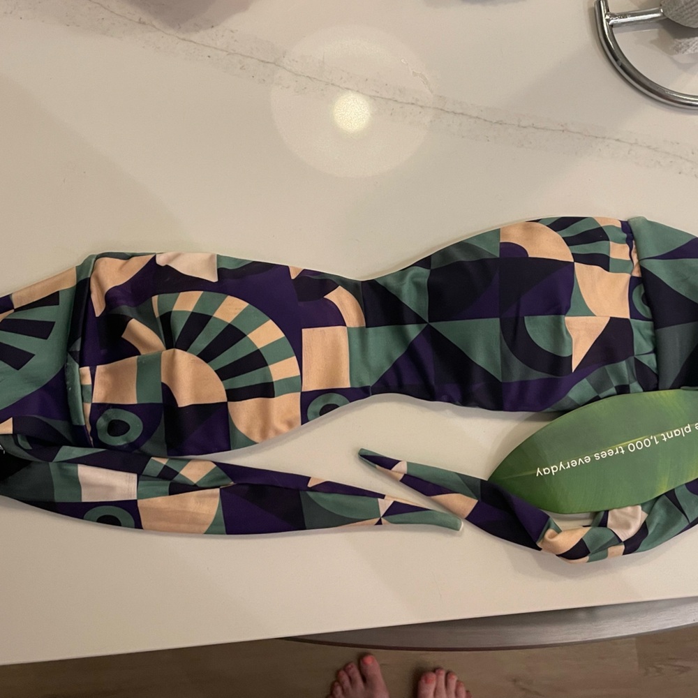 NWT Farm Rio Geometric Swim Bandeau Top - Picture 7 of 8
